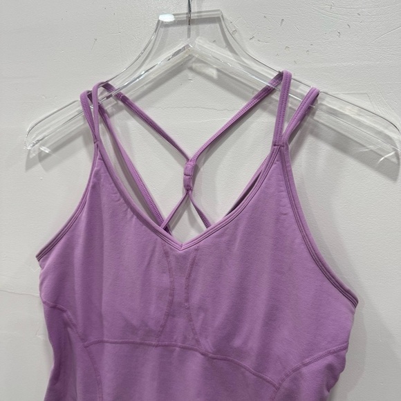 Athleta Empowerment Strappy Bra Tank Top Light Purple Athleisure Yoga Large - Picture 2 of 5